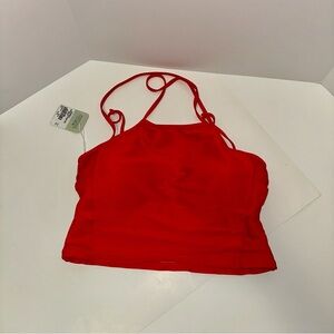 Nani longline red Bikini Top large NWT